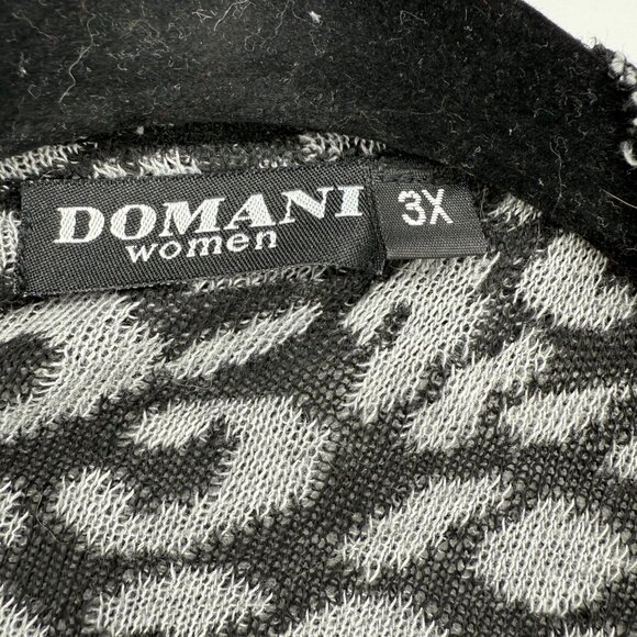 DOMANI Long Open Front Cardigan SZ 3X Animal Print Cozy Long Lounge Layer Office - Picture 9 of 11